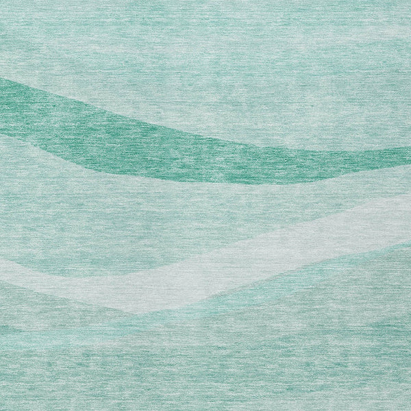 Homeroots 3' Artichoke Green And Ivory Abstract Washable Area Rug For Indoor And Outdoor Spaces, Durable Design 9' X 12' Polyester 603705