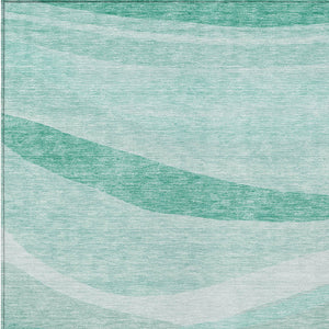 Homeroots 3' Artichoke Green And Ivory Abstract Washable Area Rug For Indoor And Outdoor Spaces, Durable Design 10' X 14' Polyester 603706