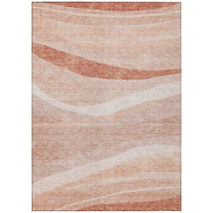HomeRoots 5' Salmon and Pink Abstract Area Rug – Stylish, Washable, Durable for Indoor and Outdoor Spaces 8' X 10' 603710