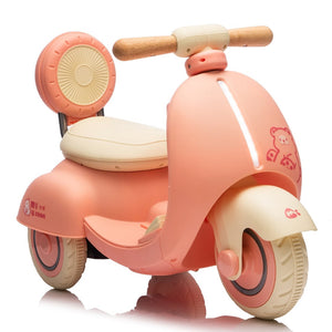English Elm 12v Kids Electric Tricycle Toddler Ride on Scooter Wooden Handle Parental Remote Control Pink W1578P381428