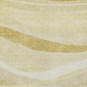 Homeroots 3' Artichoke Green And Ivory Abstract Washable Area Rug For Indoor And Outdoor Spaces, Durable Design 3' X 5' Polyester 603713