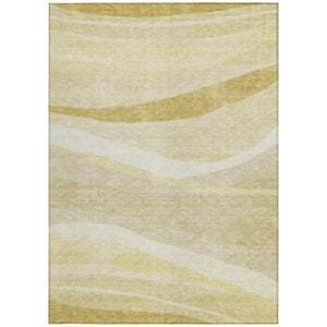 Homeroots 3' Artichoke Green And Ivory Abstract Washable Area Rug For Indoor And Outdoor Spaces, Durable Design 8' X 10' Polyester 603716