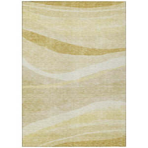 Homeroots 3' Artichoke Green And Ivory Abstract Washable Area Rug For Indoor And Outdoor Spaces, Durable Design 8' X 10' Polyester 603716