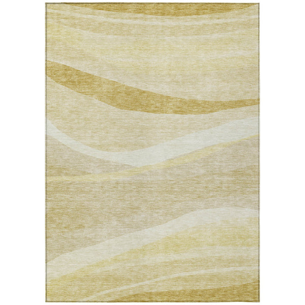 Homeroots 3' Artichoke Green And Ivory Abstract Washable Area Rug For Indoor And Outdoor Spaces, Durable Design 8' X 10' Polyester 603716