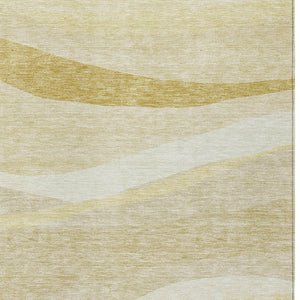 Homeroots 3' Artichoke Green And Ivory Abstract Washable Area Rug For Indoor And Outdoor Spaces, Durable Design 8' X 10' Polyester 603716