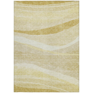 Homeroots 3' Artichoke Green And Ivory Abstract Washable Area Rug For Indoor And Outdoor Spaces, Durable Design 9' X 12' Polyester 603717