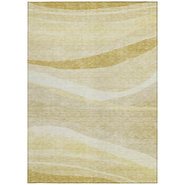 Homeroots 3' Artichoke Green And Ivory Abstract Washable Area Rug For Indoor And Outdoor Spaces, Durable Design 9' X 12' Polyester 603717