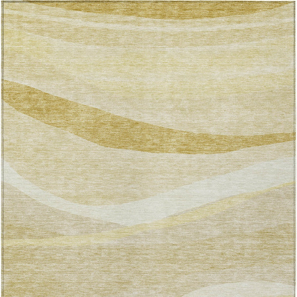 Homeroots 3' Artichoke Green And Ivory Abstract Washable Area Rug For Indoor And Outdoor Spaces, Durable Design 9' X 12' Polyester 603717