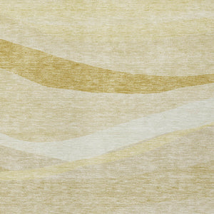 Homeroots 3' Artichoke Green And Ivory Abstract Washable Area Rug For Indoor And Outdoor Spaces, Durable Design 10' X 14' Polyester 603718