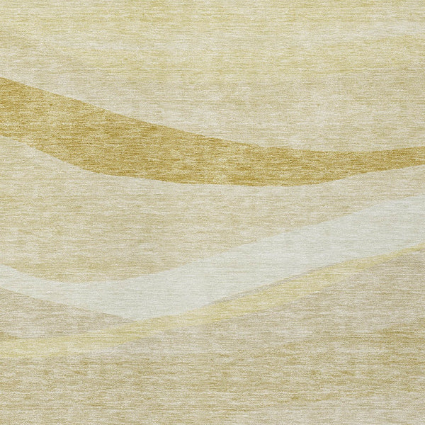 Homeroots 3' Artichoke Green And Ivory Abstract Washable Area Rug For Indoor And Outdoor Spaces, Durable Design 10' X 14' Polyester 603718