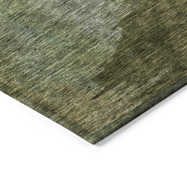 Homeroots 3' Copper Green And Gray Abstract Washable Area Rug - Perfect For Indoor And Outdoor Spaces! 3' X 5' Polyester 603725