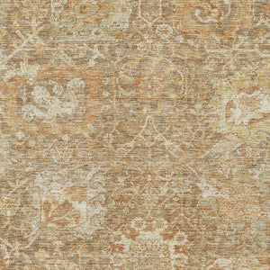 Homeroots 3' Stylish Chocolate And Aqua Damask Washable Area Rug For Indoor And Outdoor Spaces, Durable Design 3' X 5' Polyester 603737