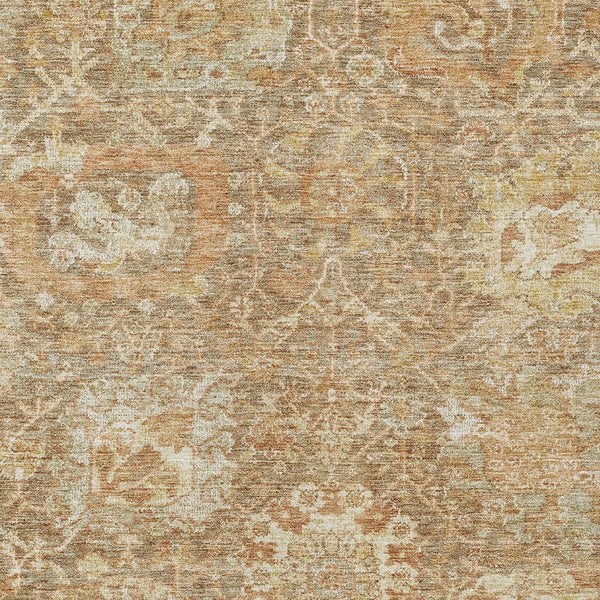 Homeroots 3' Stylish Chocolate And Aqua Damask Washable Area Rug For Indoor And Outdoor Spaces, Durable Design 3' X 5' Polyester 603737