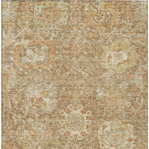 Homeroots 3' Stylish Chocolate And Aqua Damask Washable Area Rug For Indoor And Outdoor Spaces, Durable Design 8' X 10' Polyester 603740