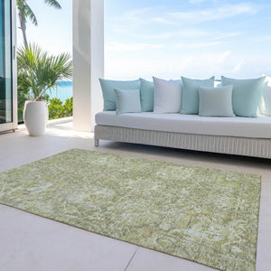 Homeroots 3' Stylish Chocolate And Aqua Damask Washable Area Rug For Indoor And Outdoor Spaces, Durable Design 3' X 5' Polyester 603749