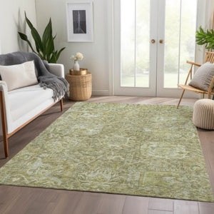 Homeroots 3' Stylish Chocolate And Aqua Damask Washable Area Rug For Indoor And Outdoor Spaces, Durable Design 3' X 5' Polyester 603749