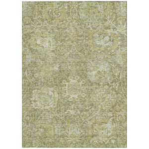 Homeroots 3' Stylish Chocolate And Aqua Damask Washable Area Rug For Indoor And Outdoor Spaces, Durable Design 9' X 12' Polyester 603753