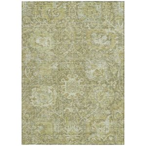 Homeroots 3' Stylish Chocolate And Aqua Damask Washable Area Rug For Indoor And Outdoor Spaces, Durable Design 10' X 14' Polyester 603754