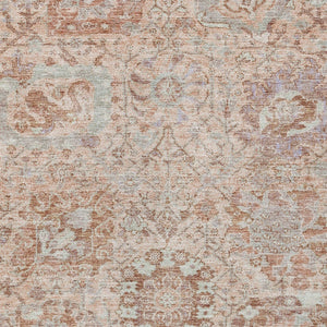 HomeRoots 5' Coral and Gray Damask Area Rug - Stylish, Durable, and Machine Washable for Indoor or Outdoor Use 5' X 8' 603756