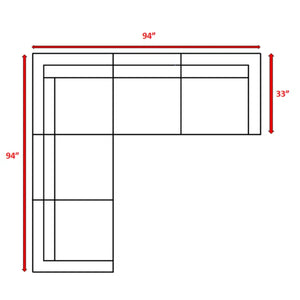 English Elm Luxury Outdoor Sectional Lounge Set — Fully Assembled L-Shape, Modular, UV & Water-Resistant Cushions B120S00098