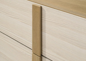 English Elm 2-drawer Italian Modern Nightstand Two-tone Wood Melamine Finish Bedroom Storage B016P453624