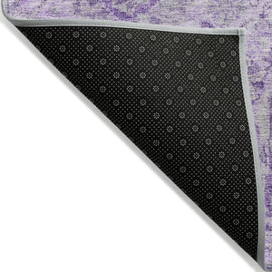 HomeRoots 5' Timeless Lavender and Gray Damask Area Rug for Indoor and Outdoor Spaces – Durable, Washable Design 8' X 10' 603770