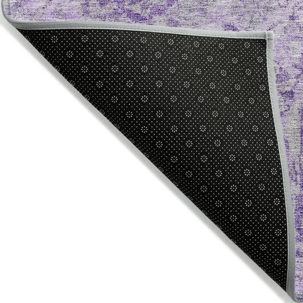HomeRoots 5' Timeless Lavender and Gray Damask Area Rug for Indoor and Outdoor Spaces – Durable, Washable Design 10' X 14' 603772