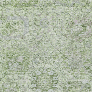 HomeRoots 5' Mint Green and Gray Damask Indoor Outdoor Area Rug - Durable, Stylish, Machine Washable Design 5' X 8' 603774
