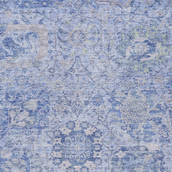 HomeRoots 5' Elegant Sky Blue Damask Area Rug – Stylish, Stain-Resistant, Machine Washable for Indoor & Outdoor Use 10' X 14' 603790