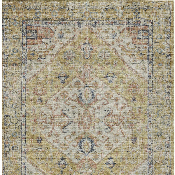 Homeroots 3' Transform Your Space With A Wheat Terra Cotta And Black Oriental Washable Area Rug For Any Setting 3' X 5' Polyester 603797