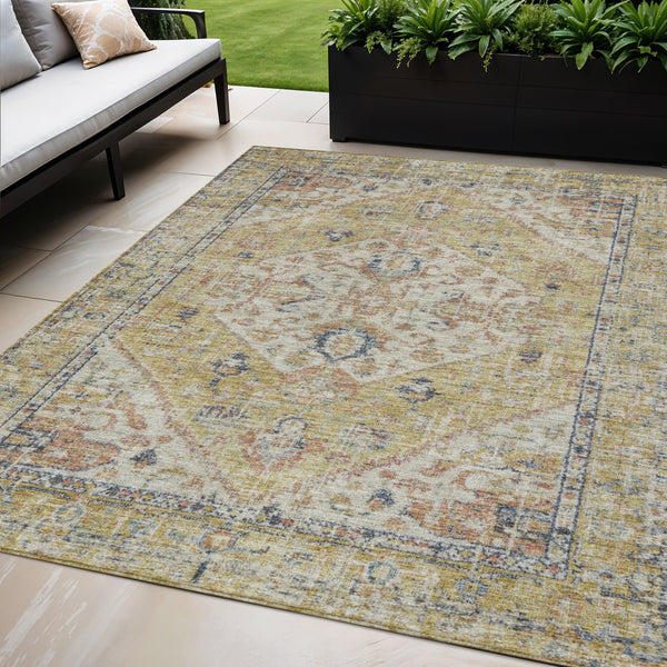 Homeroots 3' Transform Your Space With A Wheat Terra Cotta And Black Oriental Washable Area Rug For Any Setting 5' X 8' Polyester 603798