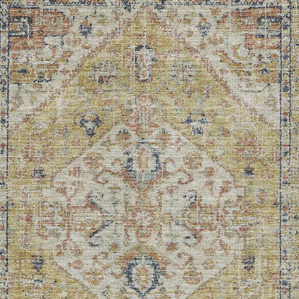 HomeRoots 9' X 12' Durable Wheat Terra Cotta & Black Oriental Rug for Indoor/Outdoor Spaces - Easy Care! 603801