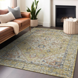 Homeroots 3' Transform Your Space With A Wheat Terra Cotta And Black Oriental Washable Area Rug For Any Setting 9' X 12' Polyester 603801