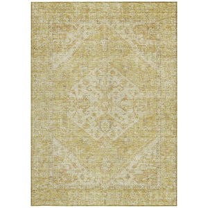 HomeRoots 9' X 12' Gold Tan Beige Oriental Washable Area Rug - Elegant Durable Design for Indoor & Outdoor Use 603813