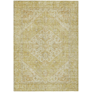 HomeRoots 9' X 12' Gold Tan Beige Oriental Washable Area Rug - Elegant Durable Design for Indoor & Outdoor Use 603813