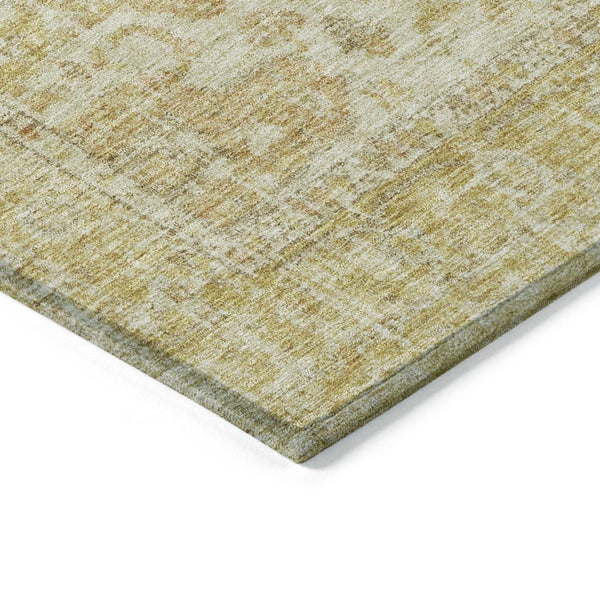 HomeRoots 9' X 12' Gold Tan Beige Oriental Washable Area Rug - Elegant Durable Design for Indoor & Outdoor Use 603813