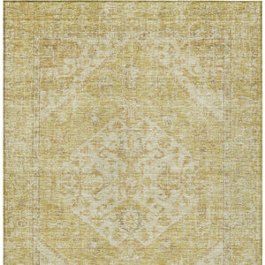 HomeRoots 9' X 12' Gold Tan Beige Oriental Washable Area Rug - Elegant Durable Design for Indoor & Outdoor Use 603813