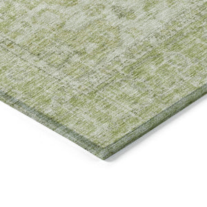 HomeRoots 5' Elegant Sage and Ivory Oriental Indoor Outdoor Area Rug – Durable, Washable, Timeless Design 8' Round 603817