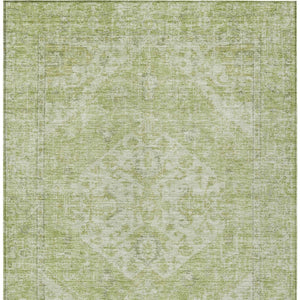 HomeRoots 5' Elegant Sage and Ivory Oriental Indoor Outdoor Area Rug – Durable, Washable, Timeless Design 8' X 10' 603818