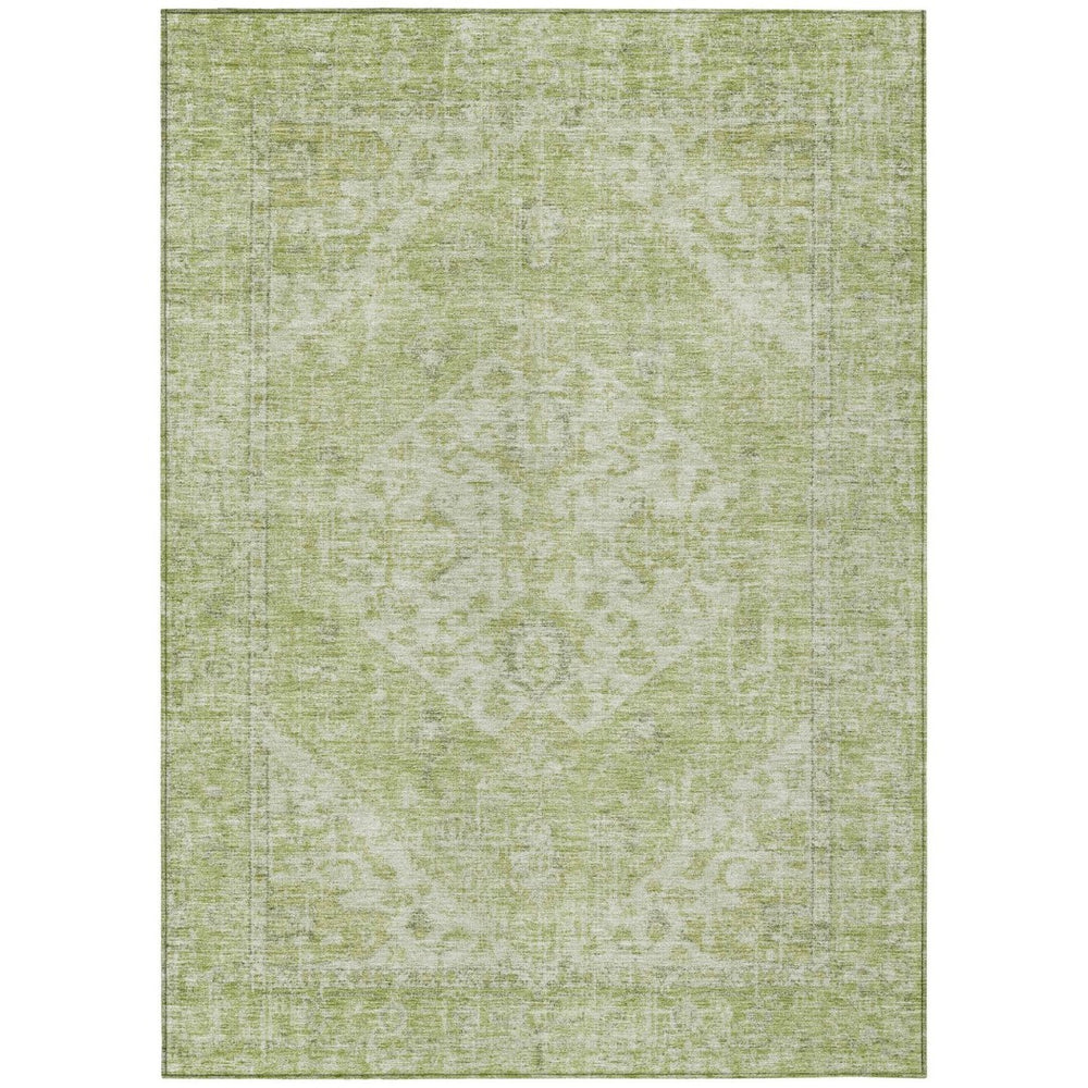 HomeRoots 5' Elegant Sage and Ivory Oriental Indoor Outdoor Area Rug – Durable, Washable, Timeless Design 10' X 14' 603820