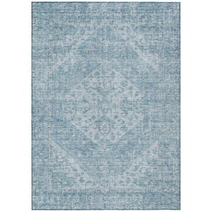 HomeRoots 9' Sky Blue and Ivory Oriental Area Rug - Durable, Washable Indoor/Outdoor Style for Any Space 603825