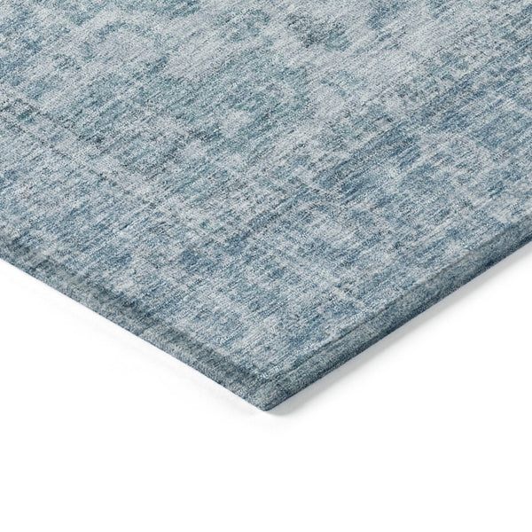 HomeRoots 5' Elegant Sky Blue and Ivory Oriental Washable Area Rug for Indoor and Outdoor Spaces, Easy Care 10' X 14' 603826