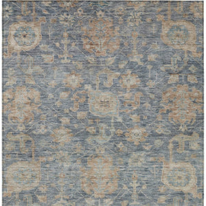 Homeroots 3' Artichoke Green And Gray Damask Washable Area Rug For Stylish Indoor And Outdoor Spaces 5' X 8' Polyester 603846
