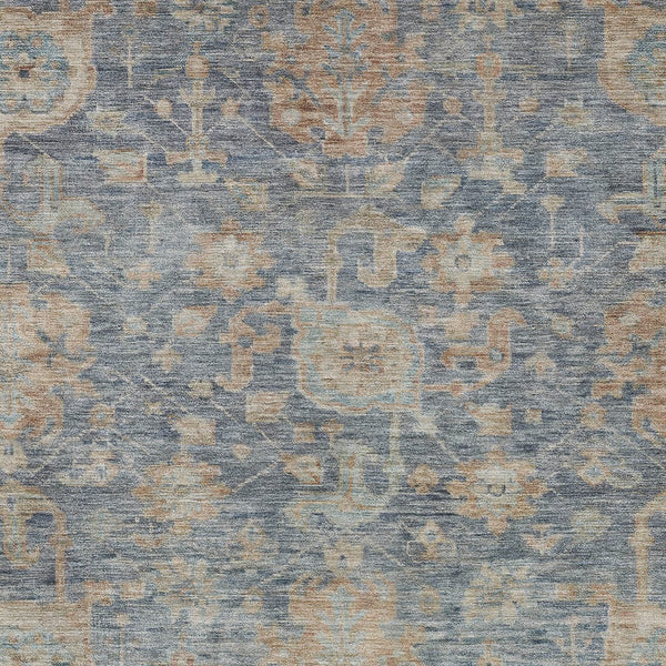 Homeroots 3' Artichoke Green And Gray Damask Washable Area Rug For Stylish Indoor And Outdoor Spaces 5' X 8' Polyester 603846