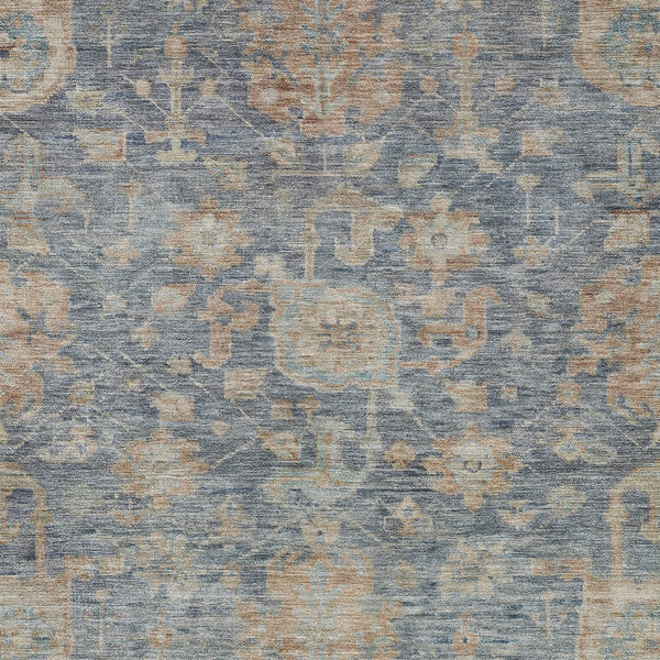 Homeroots 3' Artichoke Green And Gray Damask Washable Area Rug For Stylish Indoor And Outdoor Spaces 8' X 10' Polyester 603848