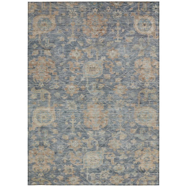 Homeroots 3' Artichoke Green And Gray Damask Washable Area Rug For Stylish Indoor And Outdoor Spaces 10' X 14' Polyester 603850