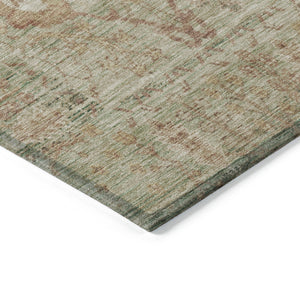 Homeroots 3' Beige Brown And Green Oriental Washable Rug - Perfect For Indoor Or Outdoor Spaces, Durable Design 9' X 12' Polyester 603867