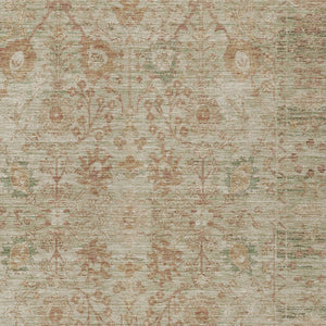 Homeroots 3' Beige Brown And Green Oriental Washable Rug - Perfect For Indoor Or Outdoor Spaces, Durable Design 9' X 12' Polyester 603867