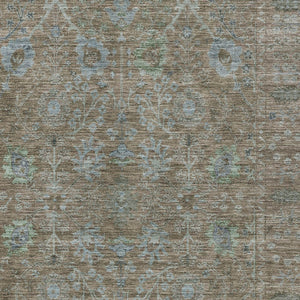 Homeroots 3' Beige Brown And Green Oriental Washable Rug - Perfect For Indoor Or Outdoor Spaces, Durable Design 3' X 5' Polyester 603869