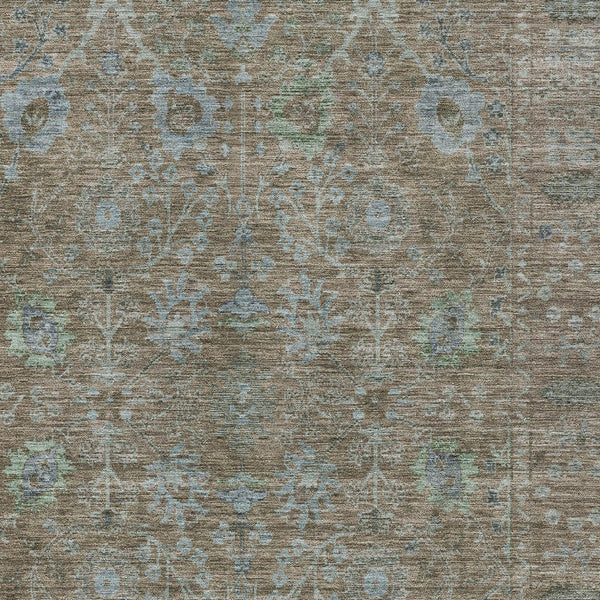 Homeroots 3' Beige Brown And Green Oriental Washable Rug - Perfect For Indoor Or Outdoor Spaces, Durable Design 3' X 5' Polyester 603869